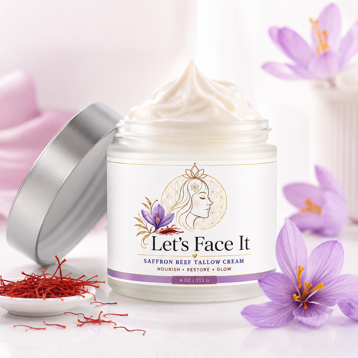 Let’s Face It — Saffron Tallow Face Cream - Image 2